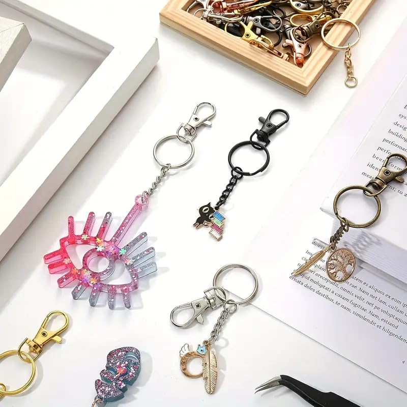 Segauin 100 Pcs Swivel Snap Hook and Key Rings with Chain and Jump Rings for Keychain Lanyard DIY Jewelry Crafts Accessories(50 Lanyard Snap Hooks+50 Key Ring with Chains) - Image 5